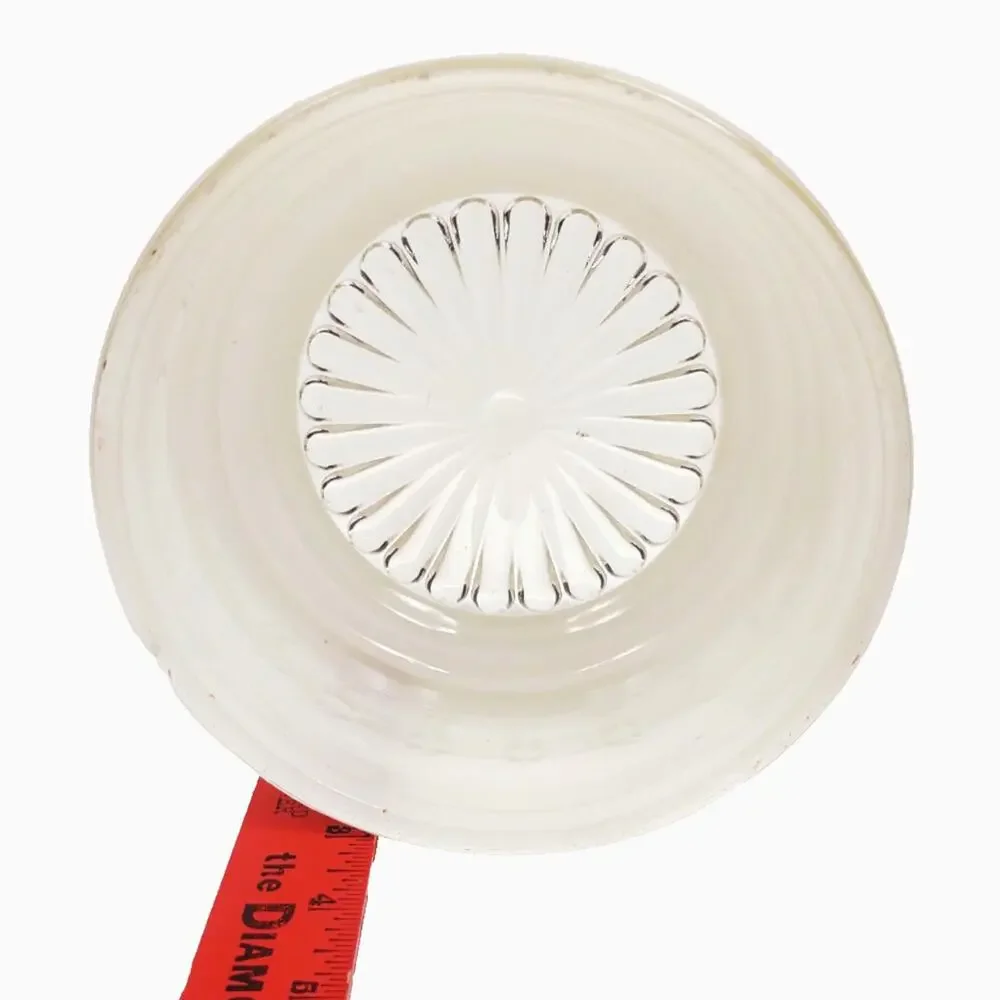 Vintage Ribbed Frosted White Clear Glass Ceiling Light Shade Drum Flush Mount 6